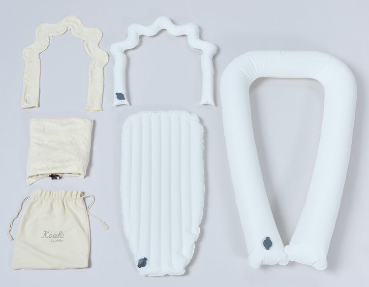 Inflatable Baby Nest (Koala White) & Carry Bag – The Cosy, Portable Spot for Your Little One