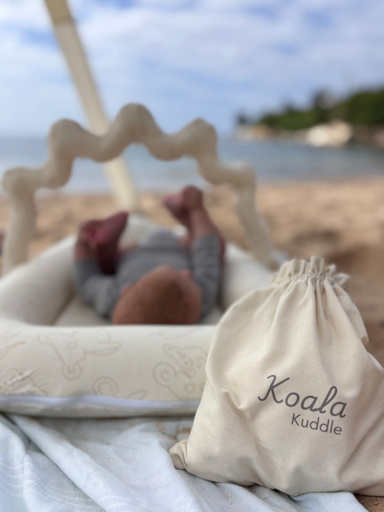 Inflatable Baby Nest (Koala White) & Carry Bag – The Cosy, Portable Spot for Your Little One