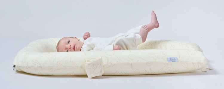 Inflatable Baby Nest (Koala Cream) & Carry Bag – The Cosy, Portable Spot for Your Little One
